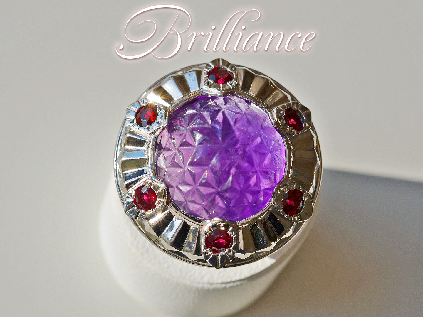 ブリリアンスアメジスト曼荼羅シルバーリング