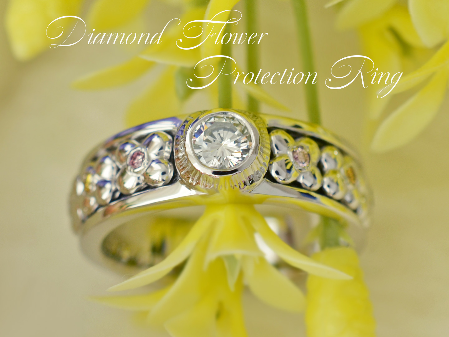 大いなる山と花園　ダイヤモンドプラチナフラワーリング