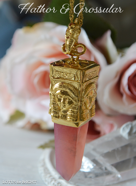 ハトホル女神グロッシュラーガーネットペンジュラムジュエリー