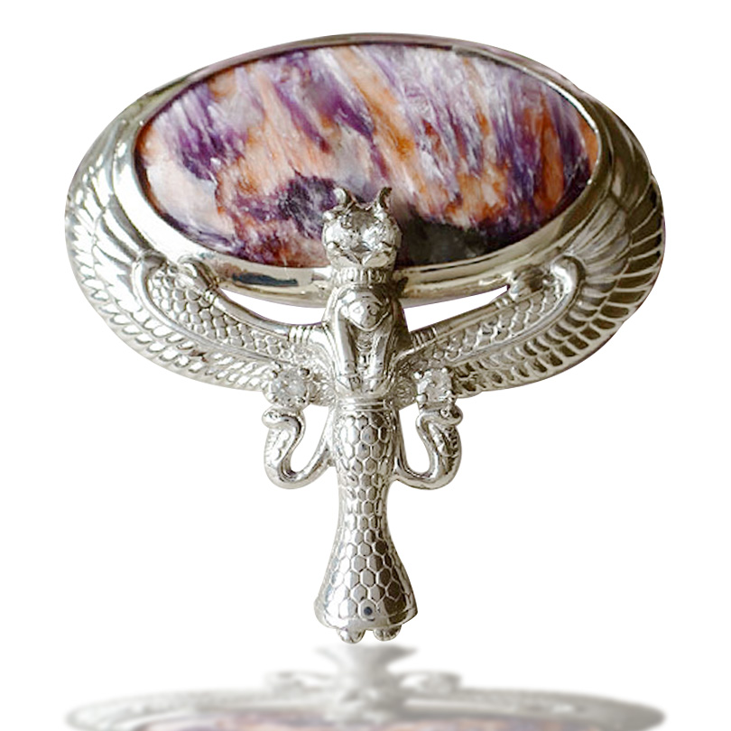 チャロアイトフェドライトのイシス女神タリスマン