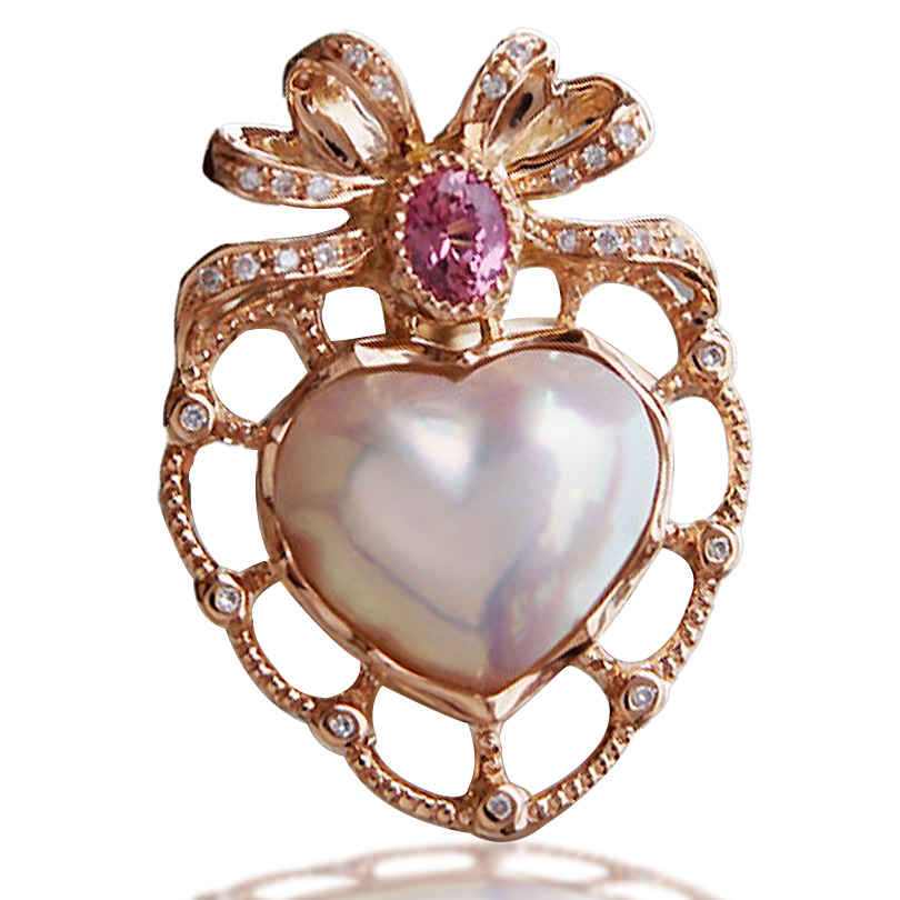 ハートマベパール　サファイアペンダントトップ