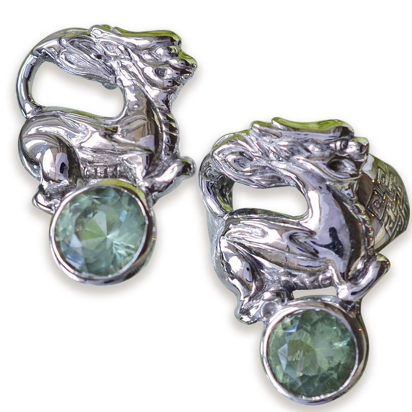 モルダバイトヤアズ睚眦エンドレスノットシルバージュエリーセット