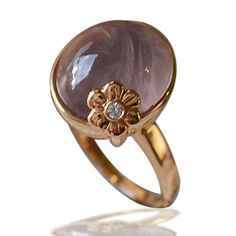 スターローズクォーツ K18 フラワーリング