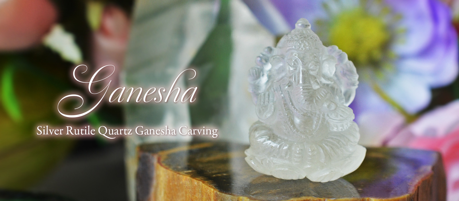 シルバールチルクォーツ　ガネーシャカービング