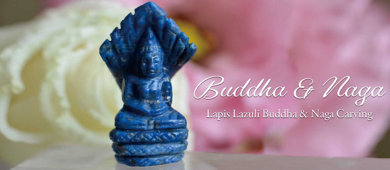 ラピスラズリ仏陀とナーガカービング27.68ct