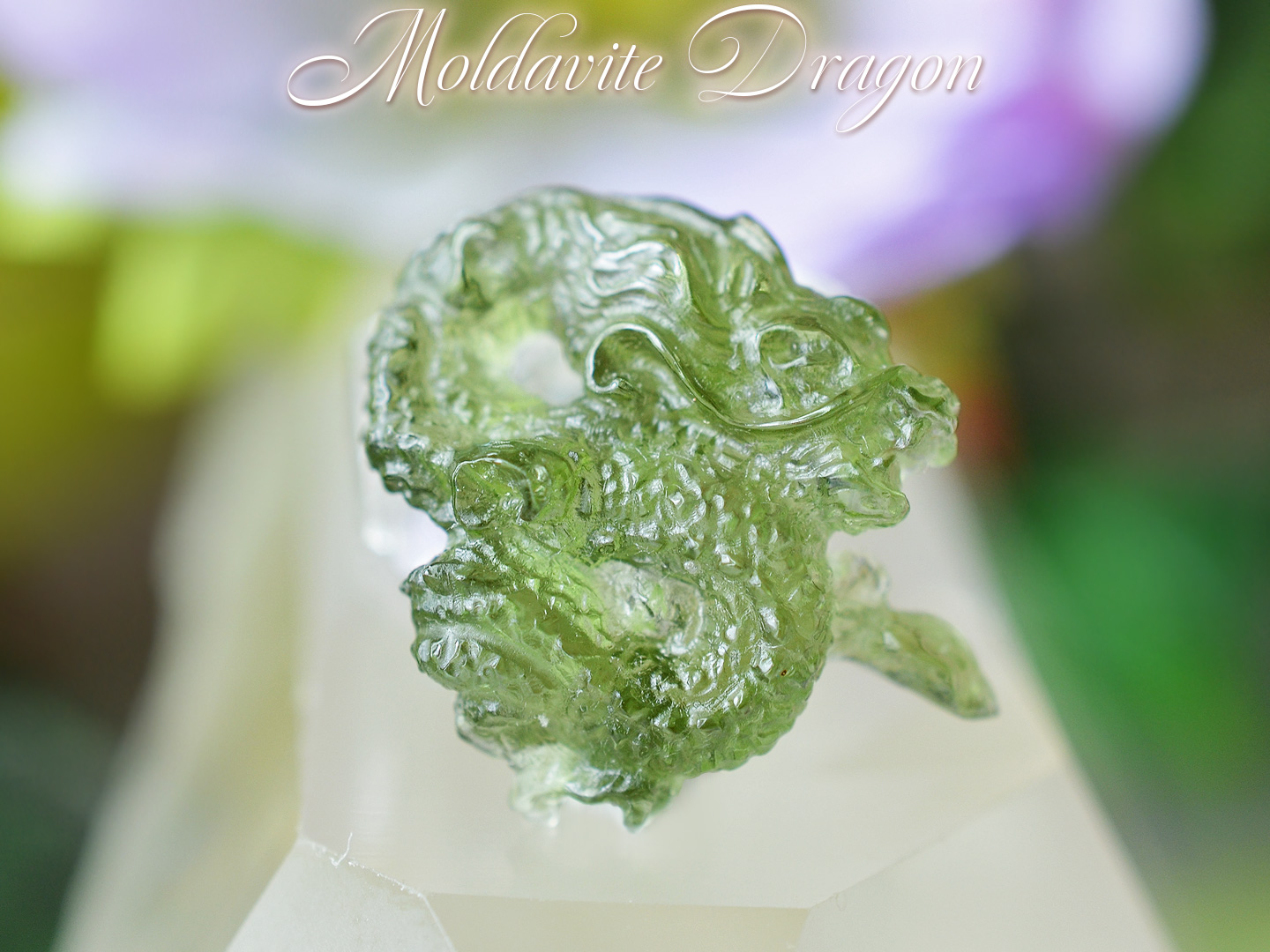 モルダバイト龍神カービング 8.27ct