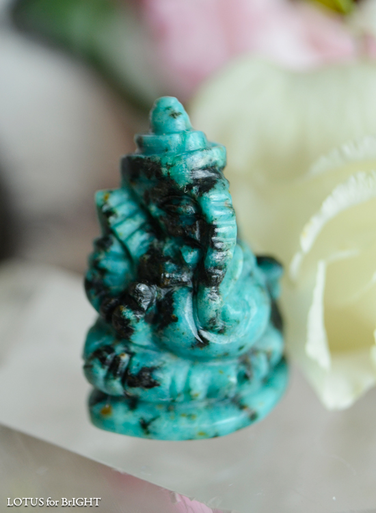 アフリカンターコイズガネーシャカービング25.19ct