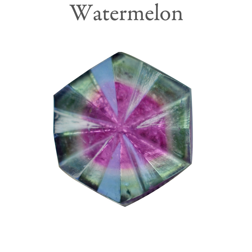 ウォーターメロントルマリン　スパイラルキャンディカービング
