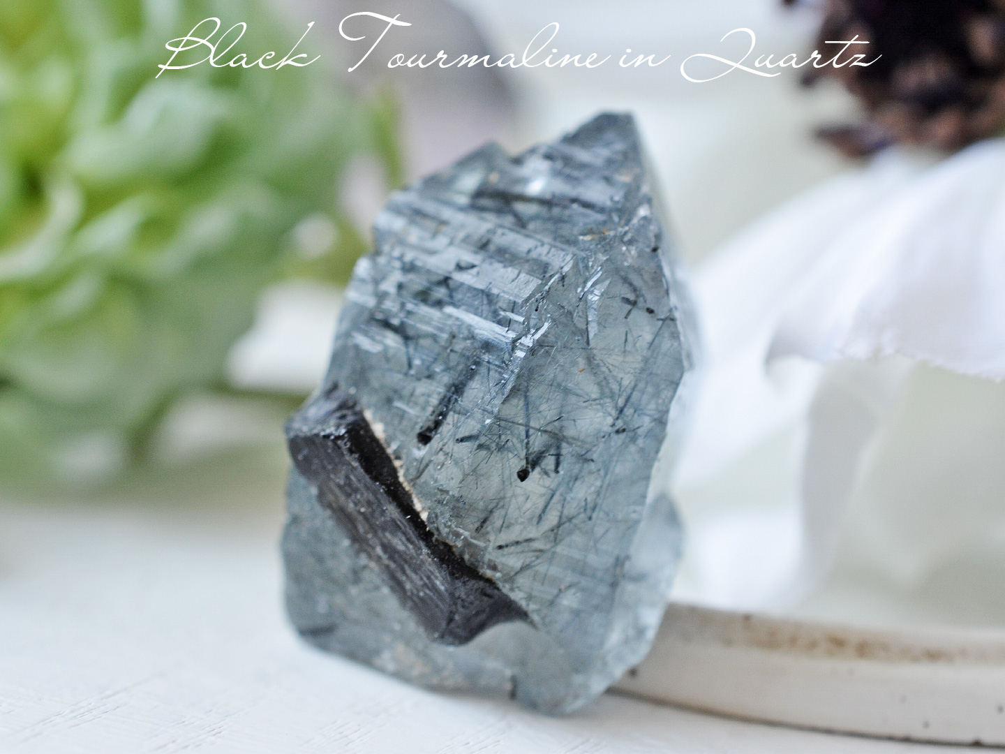 ブラックトルマリンインクォーツ原石