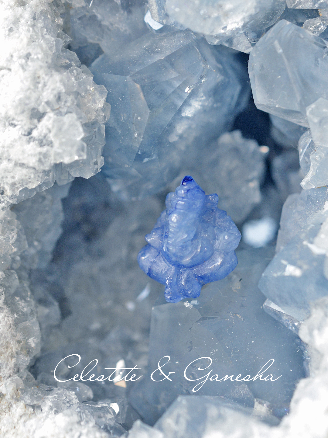 セレスタイトドームとサファイアガネーシャセット