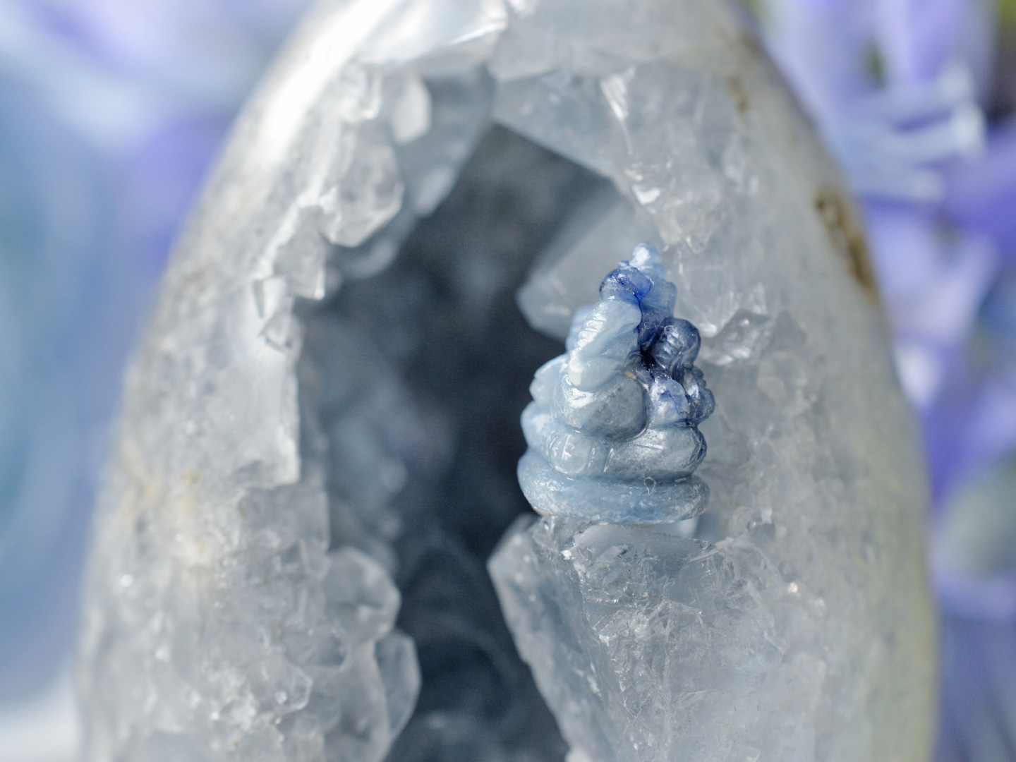 セレスタイトエッグとサファイアガネーシャセット