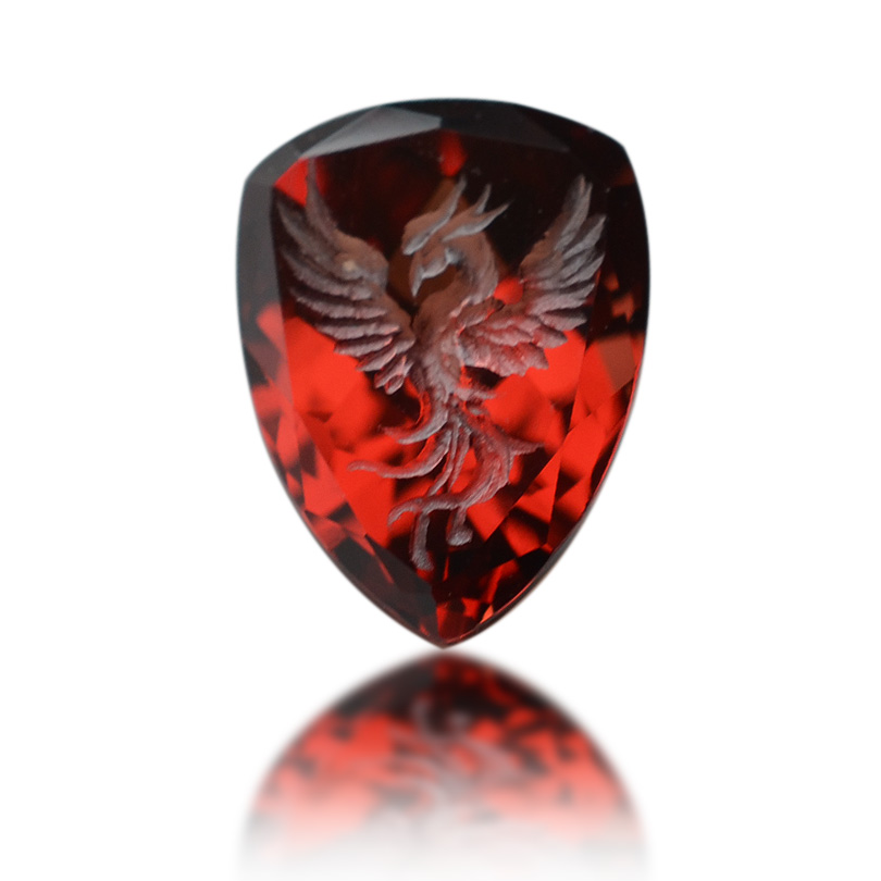 ガーネットフェニックスインタリオ 2.59ctロシア産