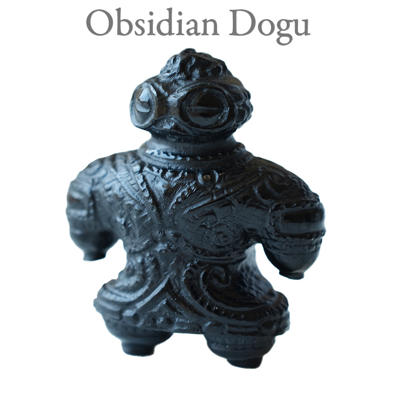 ブラックオブシディアン遮光器土偶カービング　長野県産