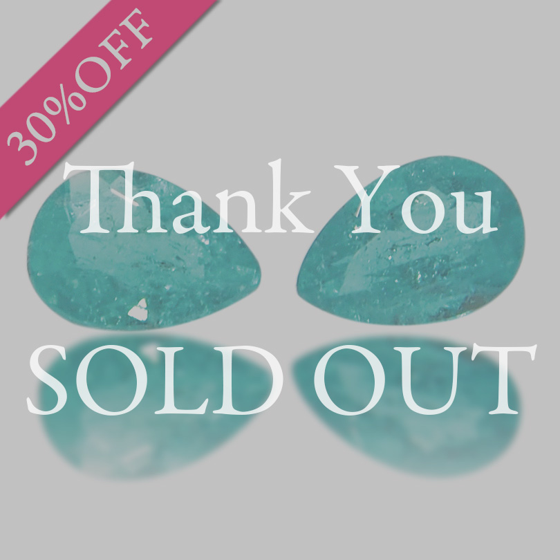 パライバトルマリン ペアシェイプカットペア0.26ct