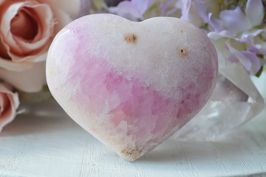 ピンクアラゴナイトハートポリッシュ３