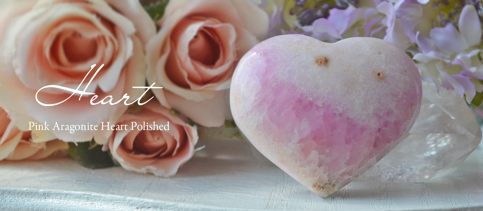 ピンクアラゴナイトハートポリッシュ３