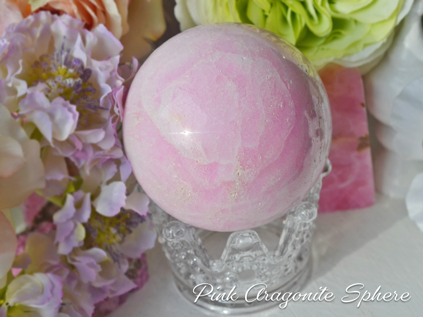 ピンクアラゴナイトスフィア　スペイン産