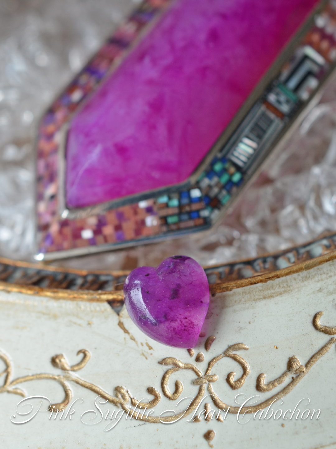 ピンクスギライト　ペアシェイプカボション１