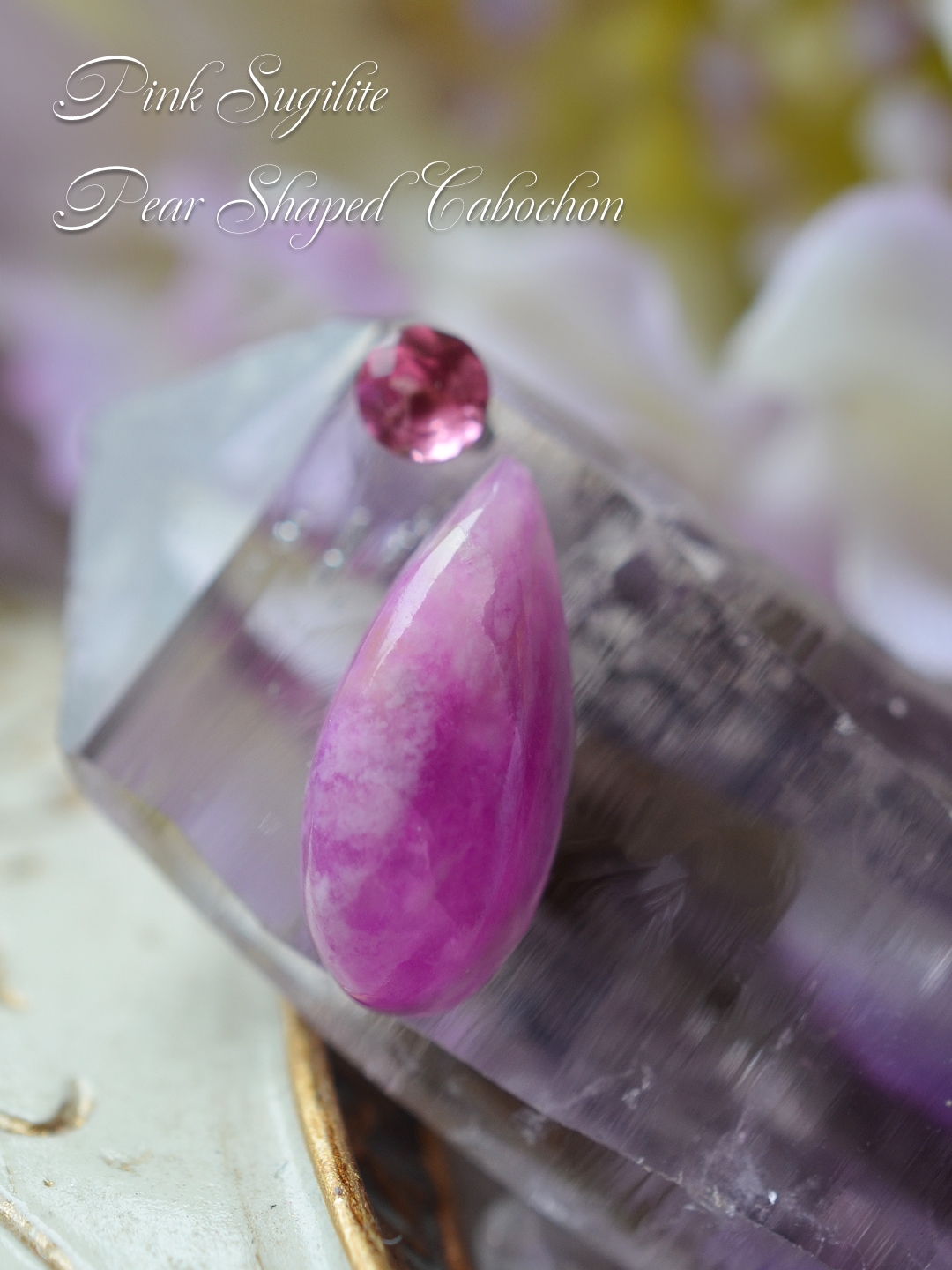 ピンクスギライト　ペアシェイプカボション２