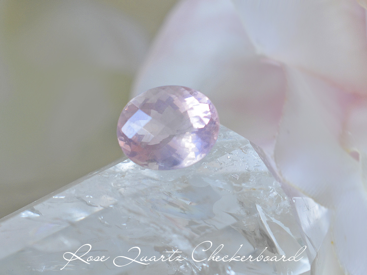ローズクォーツチェッカーボードオーバルカット4.48ct