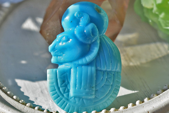 スリーピングビューティターコイズセクメト女神カービング