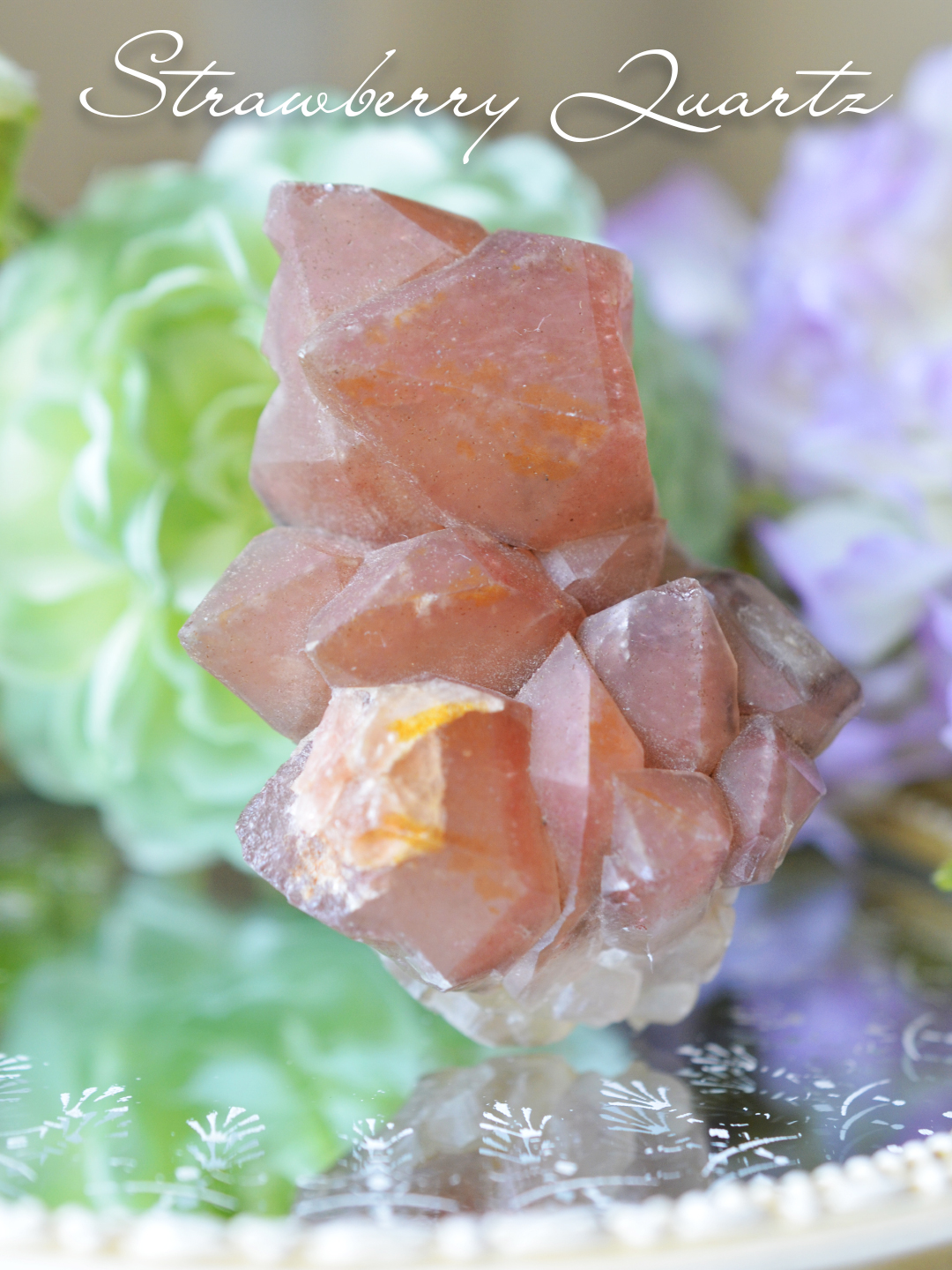 ストロベリークォーツクラスターカザフスタン産