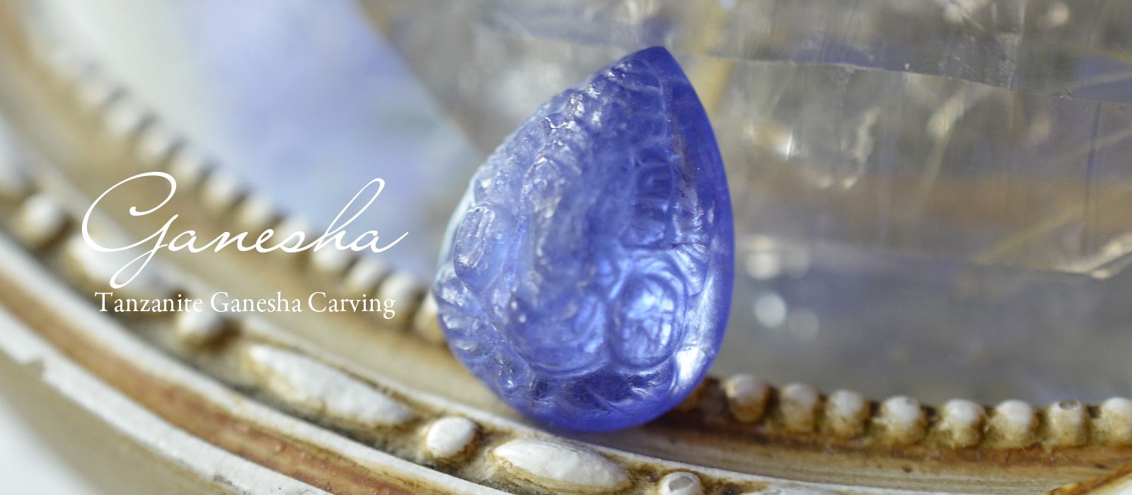 タンザナイトガネーシャカービングペアシェイプカボション10.0ct