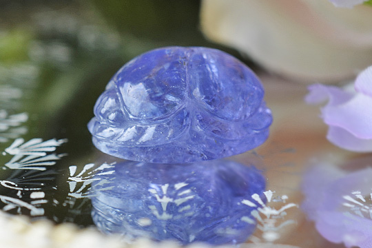 セレスチャルブルータンザナイトスカラベカービング21.97ct