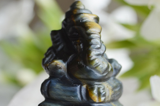 タイガーアイメタリックガネーシャカービング