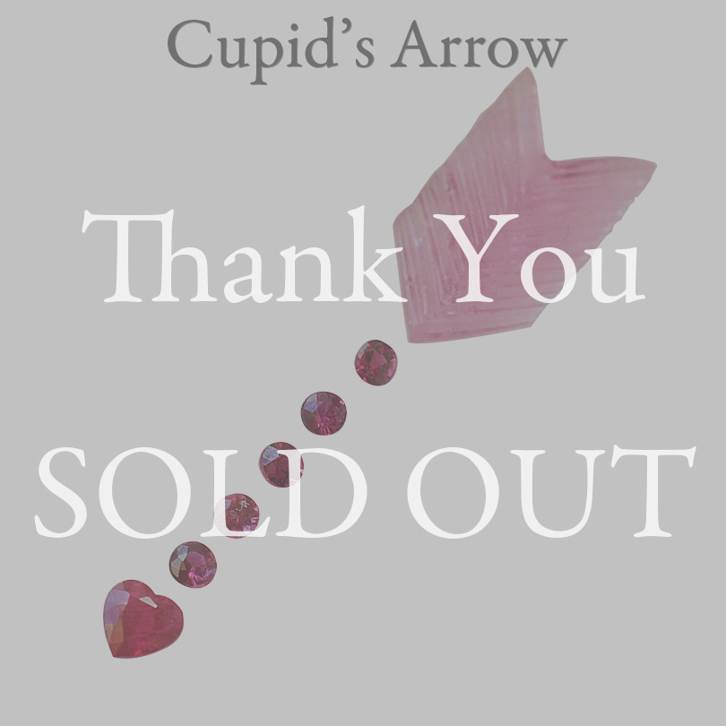 ピンクトルマリンとルビーのキューピッドの矢セット