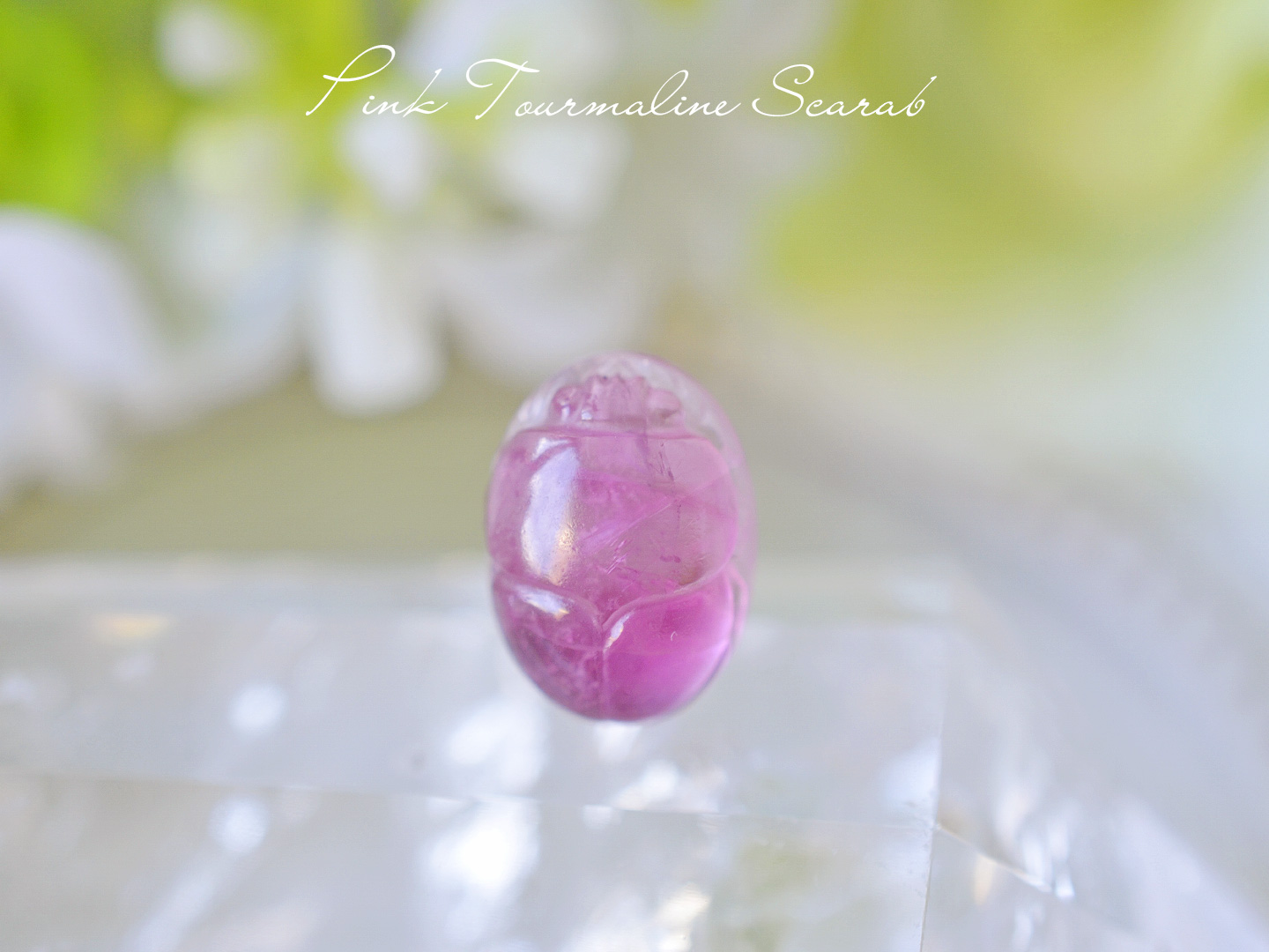 ピンクトルマリンスカラベカービング4.11ctモザンビーク産