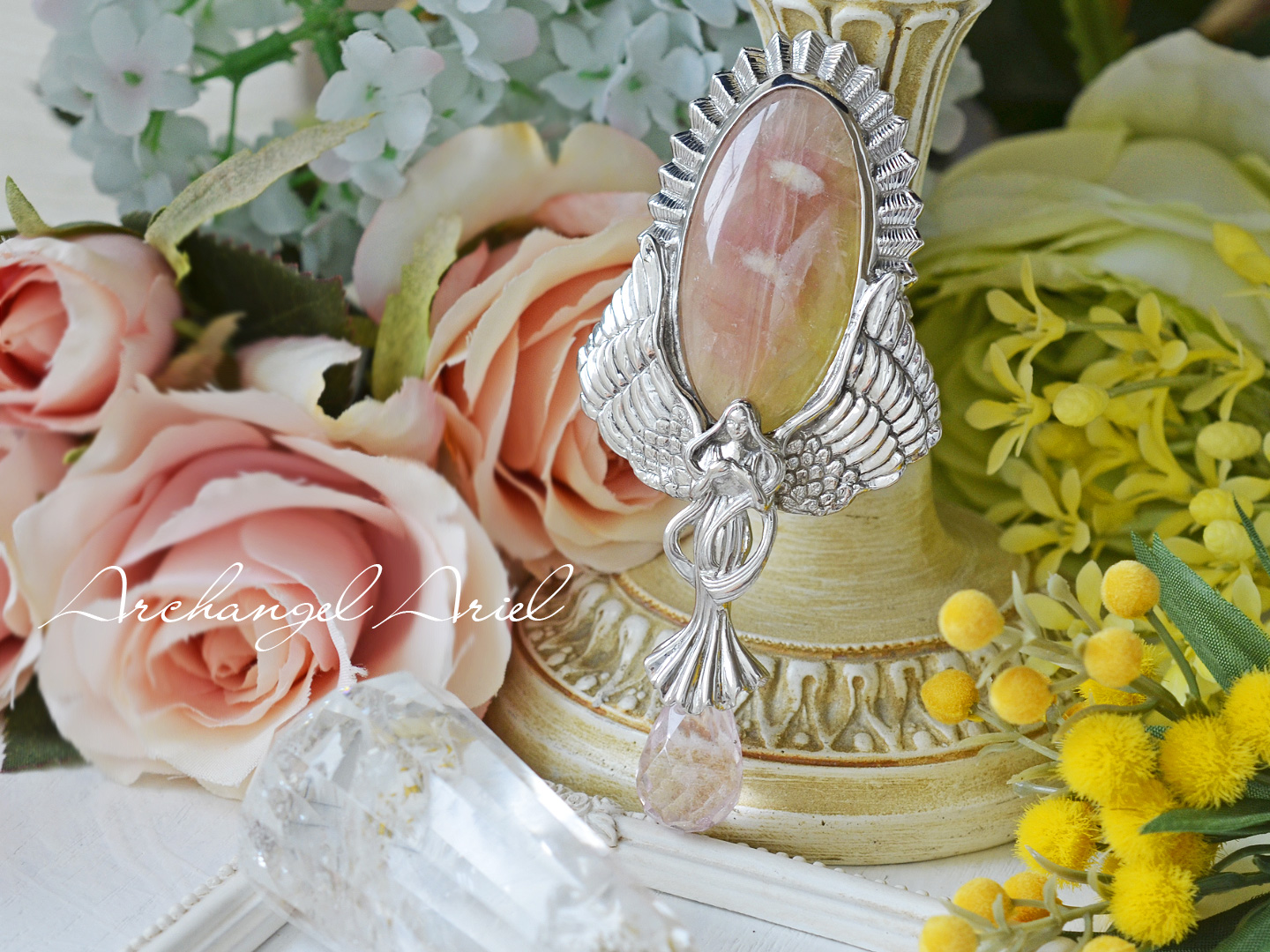 バイカラートルマリン大天使アリエルモルガナイトアミュレット