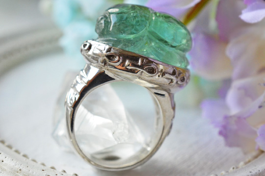 ブルーグリーントルマリンスカラベリング