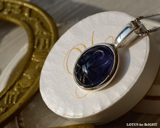 アイオライトアンク　エジプシャンデザイン　シルバーネックレス