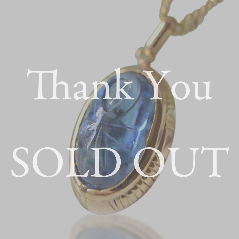 ロイヤルカイヤナイトアンクカービングK18ゴールドペンダント