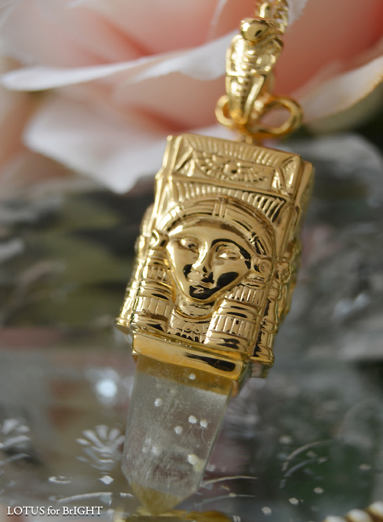 ハトホル女神オベリスク型リビアングラスペンジュラムジュエリー