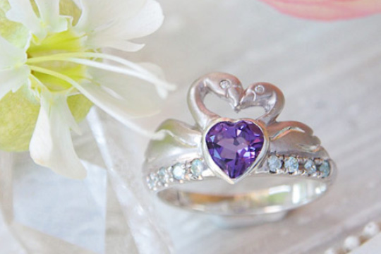 ラブスピリット2・スワンアメジストプラチナリング