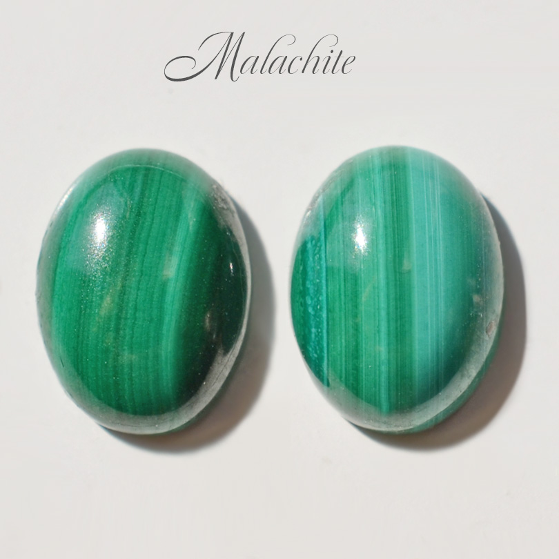 マラカイト K18イエローゴールドピアス