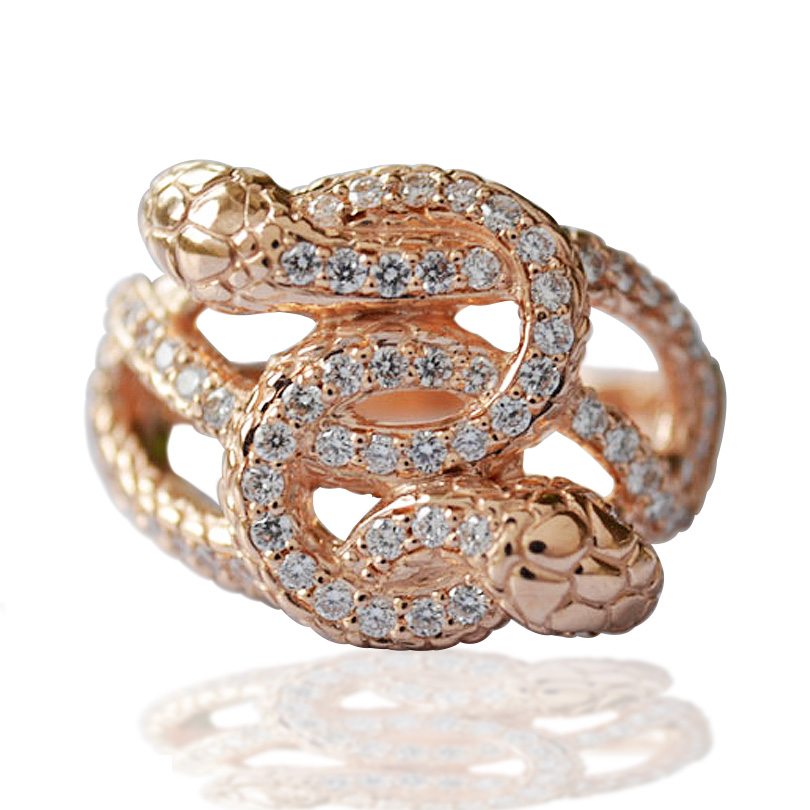 K18ホワイトゴールドダイヤモンド魔法使いフラワーリング