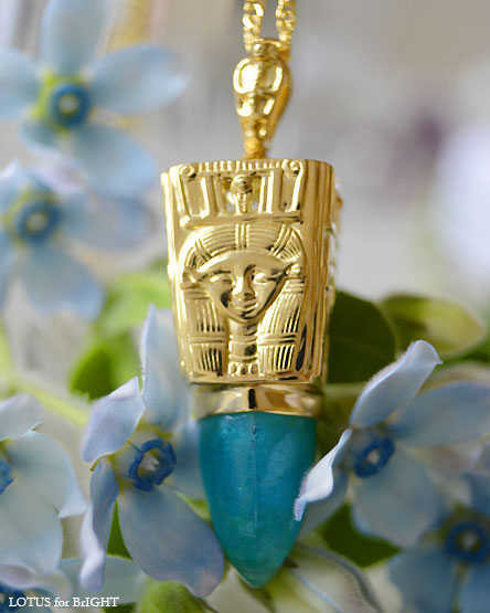 パライバトルマリンK18ハトホル女神エジプシャンペンダント