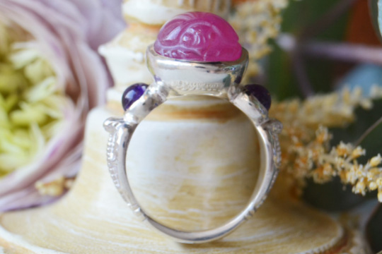 ルビースカラベアメジストコブラリング