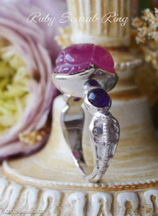 ルビースカラベアメジストコブラリング