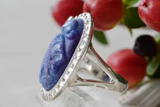 セクメト女神ブルースギライトシルバーリング